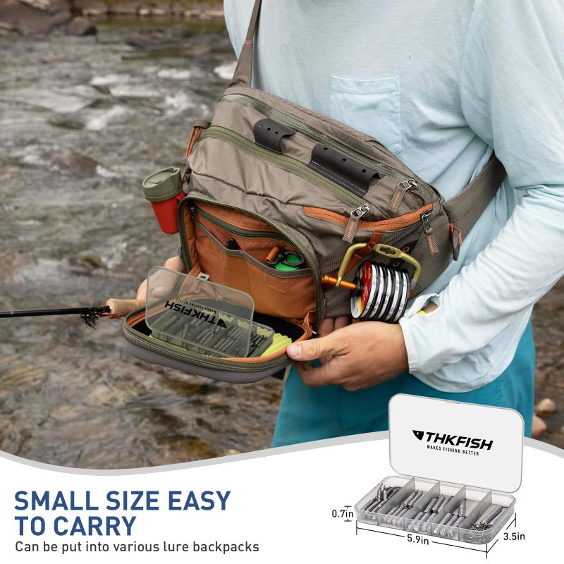 THKFISH مجموعة أوزان الصيد من THKFISH، مجموعة 60 قطعة من أوزان الصيد، خطافات أحمق لصيد الأسماك في المياه المالحة والمياه العذبة، 3/16oz-3/4oz - Image 5